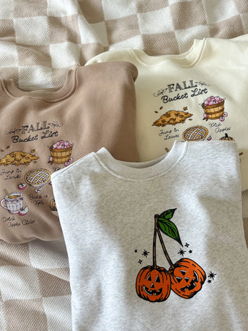 Embroidered Fall Bucket List Sweatshirt for Cozy Autumn Days
