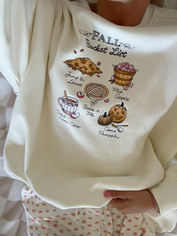 Embroidered Fall Bucket List Sweatshirt for Cozy Autumn Days