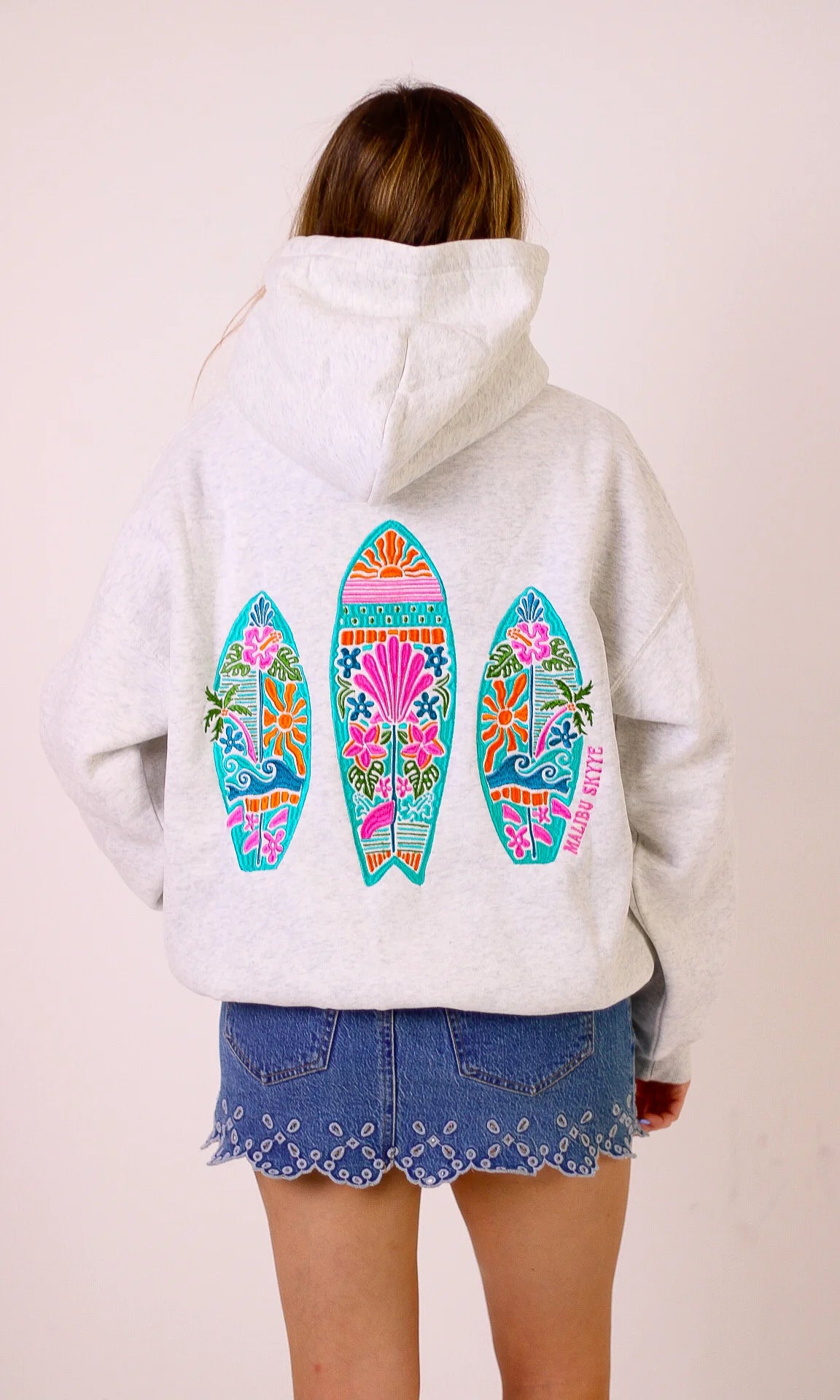 Oversized Embroidered Hoodie for Effortless Beach Style