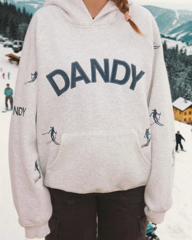 Cozy Oversized Hoodie with Faux Suede Embroidery for Winter Adventures