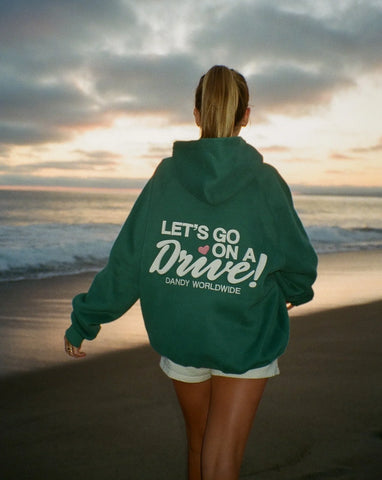 Cozy Green Hoodie for Late Night Drives and Road Trip Adventures