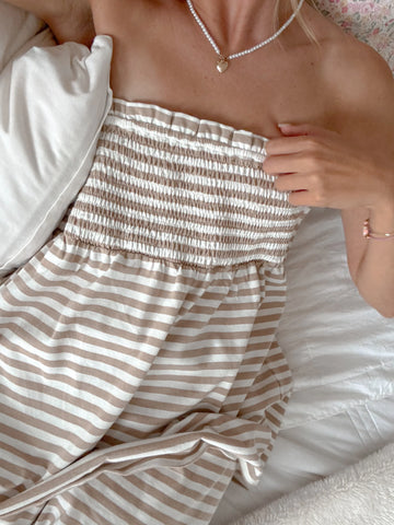 Effortless Striped Tube Top Set for Beach Days and Summer Outings