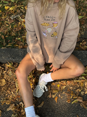 Cozy Fall Bucket List Embroidered Sweatshirt for Autumn Adventures