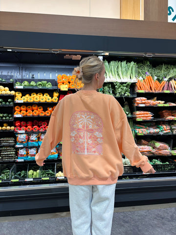 Tropical Palms Sherbet Sweatshirt for Sunny Days and Cozy Vibes