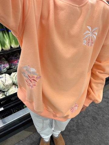 Tropical Palms Sherbet Sweatshirt for Sunny Days and Cozy Vibes
