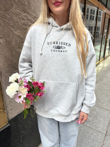 Relaxed Embroidered Hoodie in Soft Grey for Effortless Everyday Style