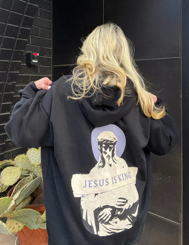 Statement Black Hoodie with Inspirational Scripture Design