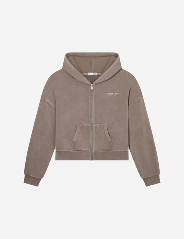 Soft Brown Oversized Zip Hoodie for Effortless Everyday Style