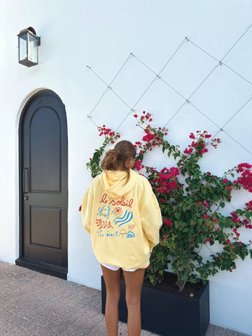 Buttery Yellow Oversized Hoodie for Laid-Back Beach Days and Golden Hour Vibes