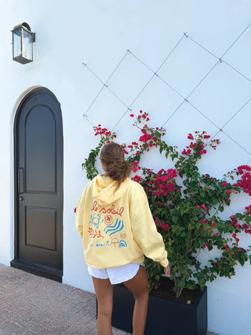 Buttery Yellow Oversized Hoodie for Laid-Back Beach Days and Golden Hour Vibes