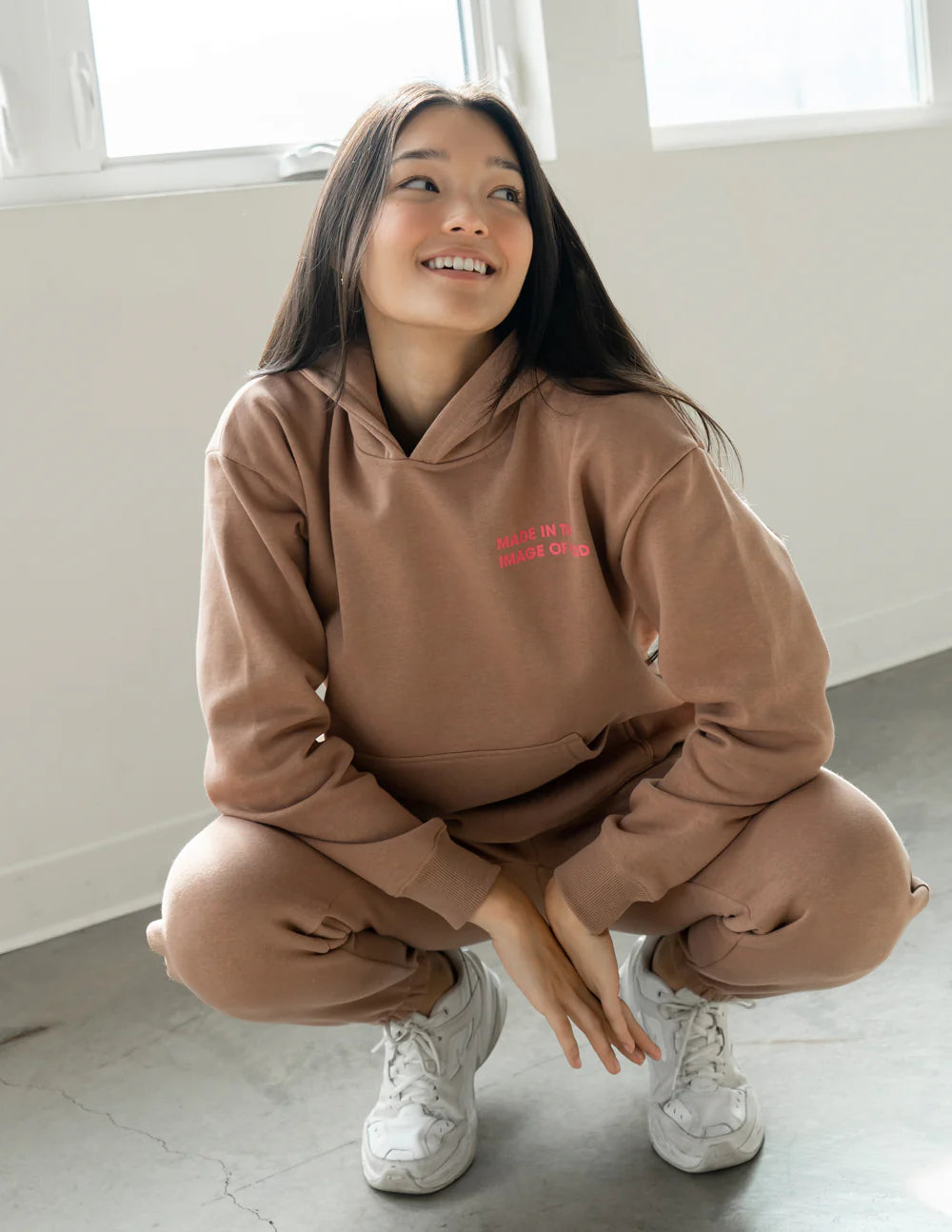 Cozy Brown Imago Dei Hoodie for Everyday Faith & Comfort