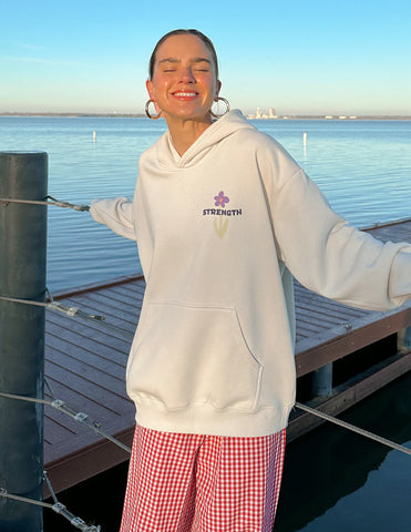 Floral Faith Hoodie with Inspirational Verse - My Strength Unisex Sweatshirt