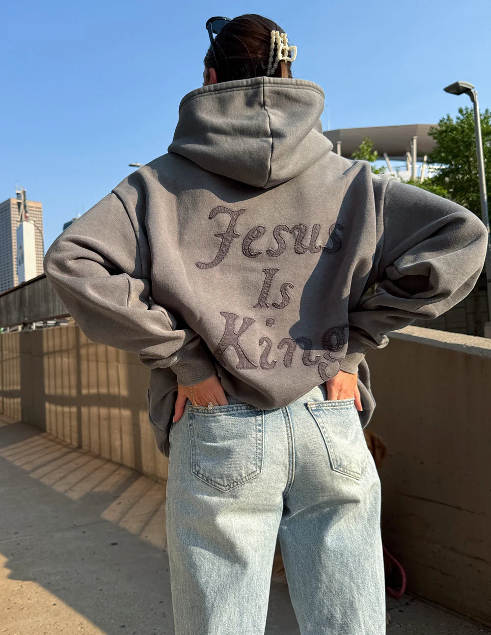 Bold Faith Hoodie with Not Sorry Jesus Is King Statement