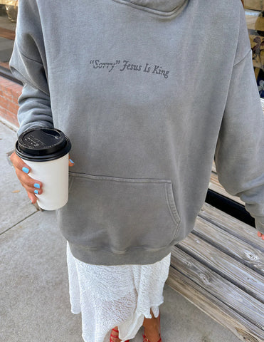 Bold Faith Hoodie with Not Sorry Jesus Is King Statement