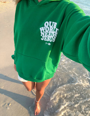 Faith-Filled Unisex Hoodie in Soft Green Ombre for Everyday Inspiration