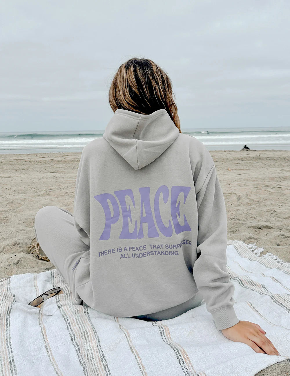 Lunar Rock Peace Hoodie with Inspirational Bible Verse