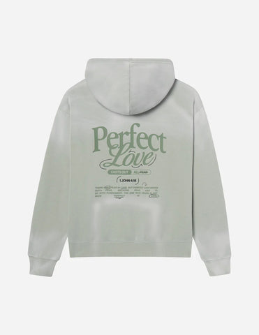 Cozy Marsh Green Hoodie with Inspirational Love Verse