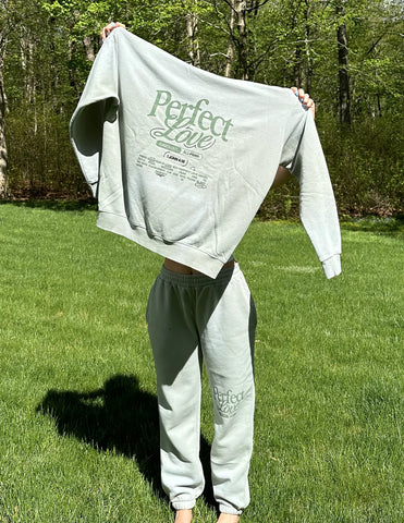 Cozy Marsh Green Hoodie with Inspirational Love Verse