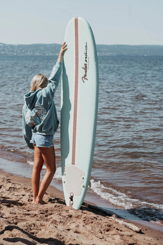 Ocean-Inspired Hoodie with Embroidered Shells for Coastal Style