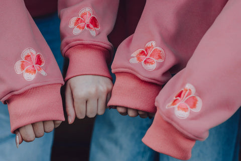 Sunset Surf Hoodie in Coral Hibiscus for Cozy Everyday Adventures