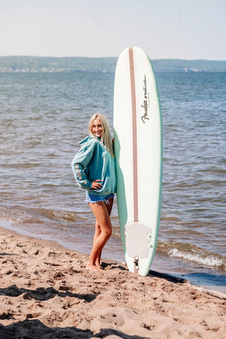 Ocean-Inspired Hoodie with Embroidered Shells for Coastal Style