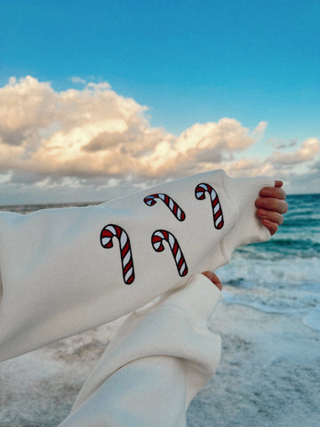 Ivory Gingerbread Recipe Embroidered Christmas Sweatshirt | Cozy Holiday Style
