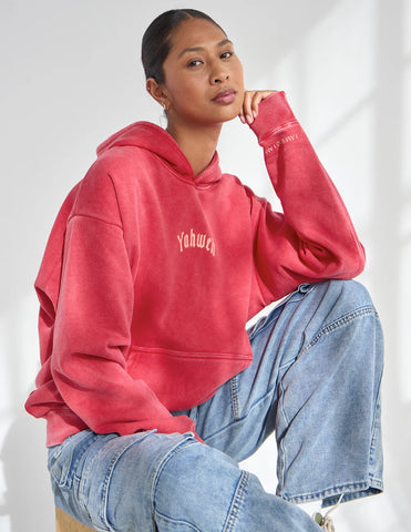 I AM Unisex Hoodie - Bold Faith Inspired Streetwear in Ribbon Red