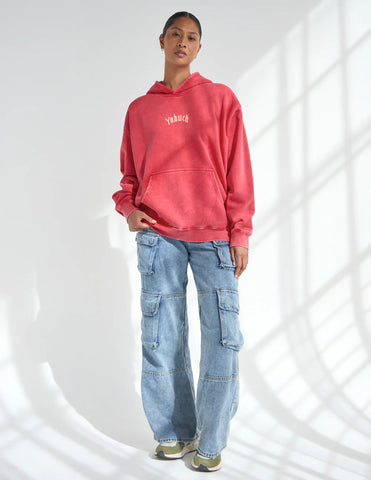 I AM Unisex Hoodie - Bold Faith Inspired Streetwear in Ribbon Red