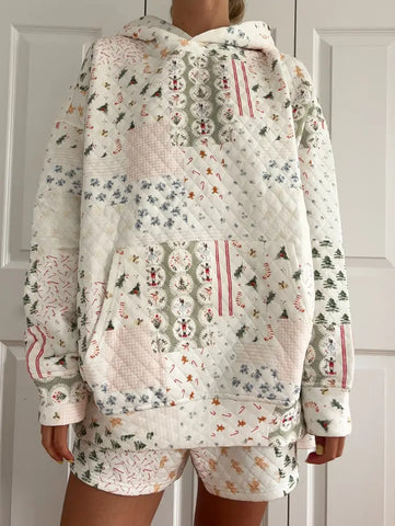 Cozy Christmas Quilted Hoodie for Holiday Comfort & Style