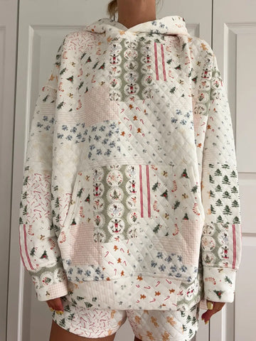 Cozy Christmas Quilted Hoodie for Holiday Comfort & Style