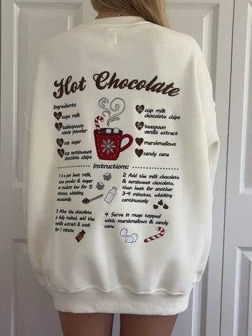 Festive Hot Chocolate Embroidered Sweatshirt for Cozy Christmas Moments