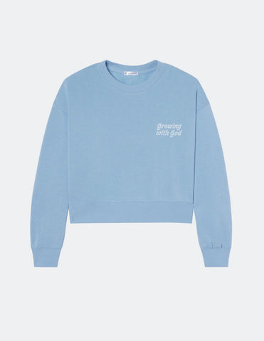 Cropped Light Blue Sweatshirt for Everyday Faith and Style