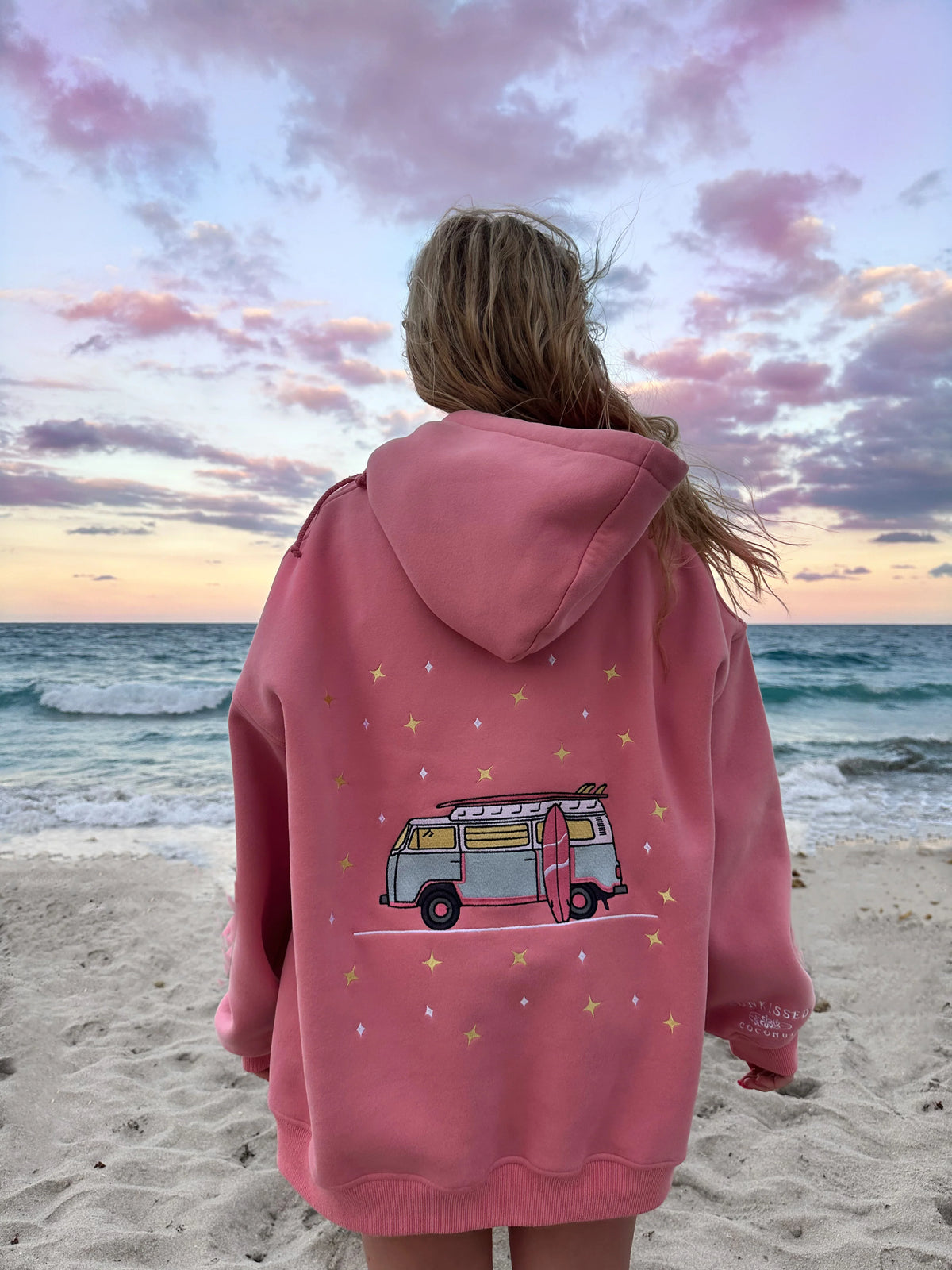 Pink Vanilla Ice Cream Embroidered Hoodie for Sweet Street Style
