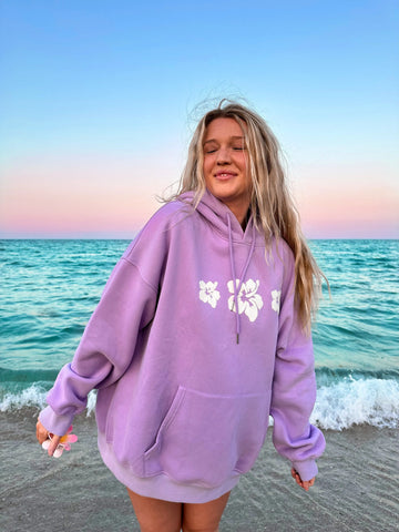 Vibrant Embroidered Hibiscus Hoodie for Effortless Summer Style