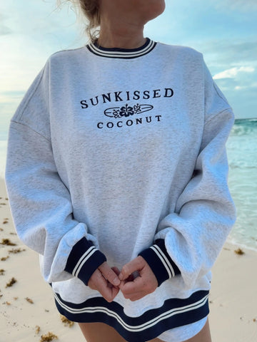 Striped Embroidered Sweatshirt for a Cozy Effortless Vibe