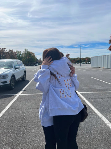 Cozy Grey Reindeer Hoodie for Winter Outfits and Festive Style