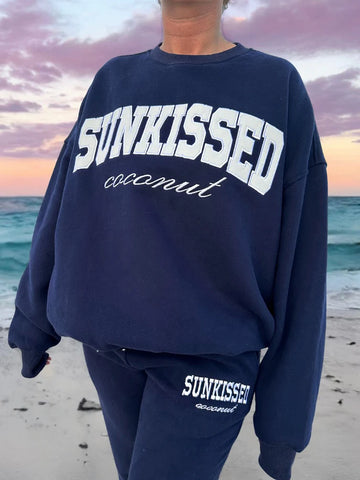 Navy Blue Yacht Club Sweatshirt for Effortless Coastal Style