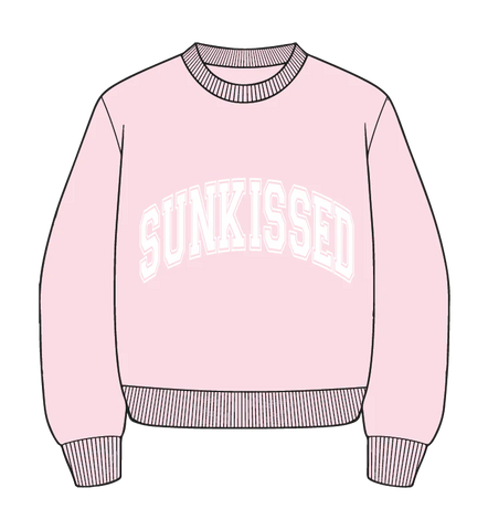 Blush Pink Embroidered Varsity Sweatshirt for Effortless Street Style
