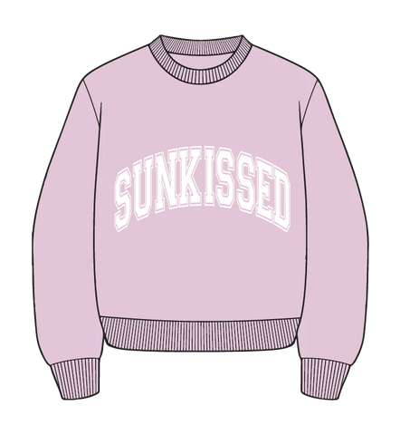 Mauve Mist Embroidered Varsity Sweatshirt for Effortless Everyday Style